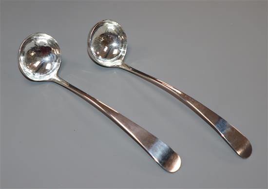 A pair of George III Scottish silver Old English pattern cream ladles, by John Zeigler, Edinburgh, 1807, 15.6cm.